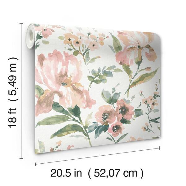 RoomMates Iris Pink Peel and Stick Wallpaper RMK12297PL - The Home