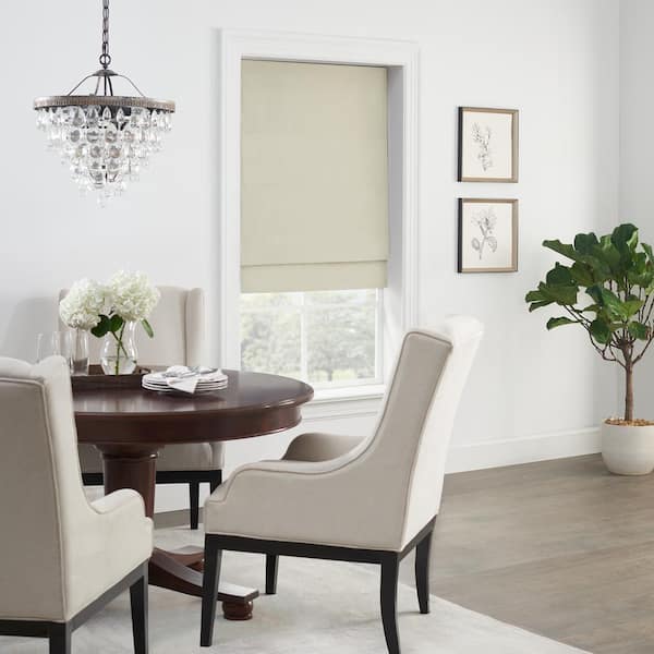 Eclipse Faux Silk Gold Solid Polyester 27 in. W x 64 in. L 100% Blackout Single Cordless Roman Shade