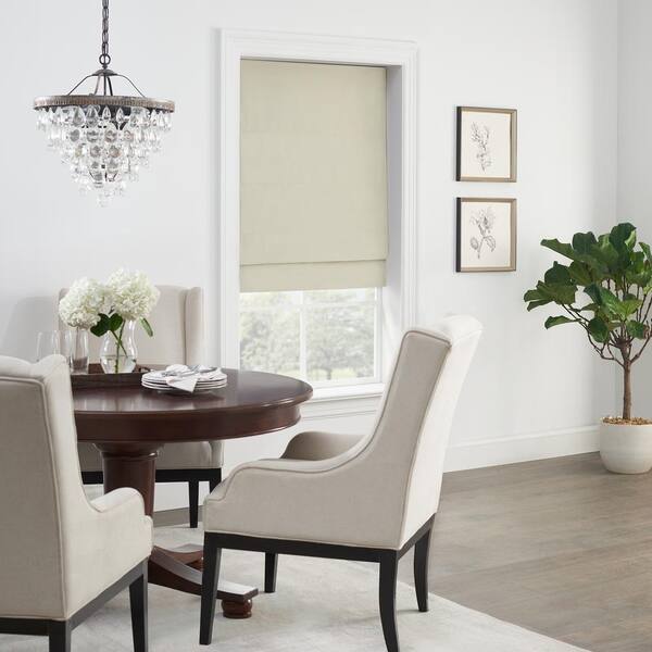 Eclipse Faux Silk Gold Solid Polyester 33 in. W x 64 in. L 100% Blackout Single Cordless Roman Shade