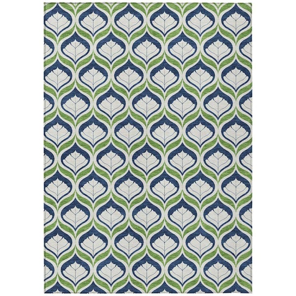 Chantille Machine Washable Indoor/Outdoor Abstract ACN2379 Blue 5 ft. x 7 ft. 6 in. Area Rug