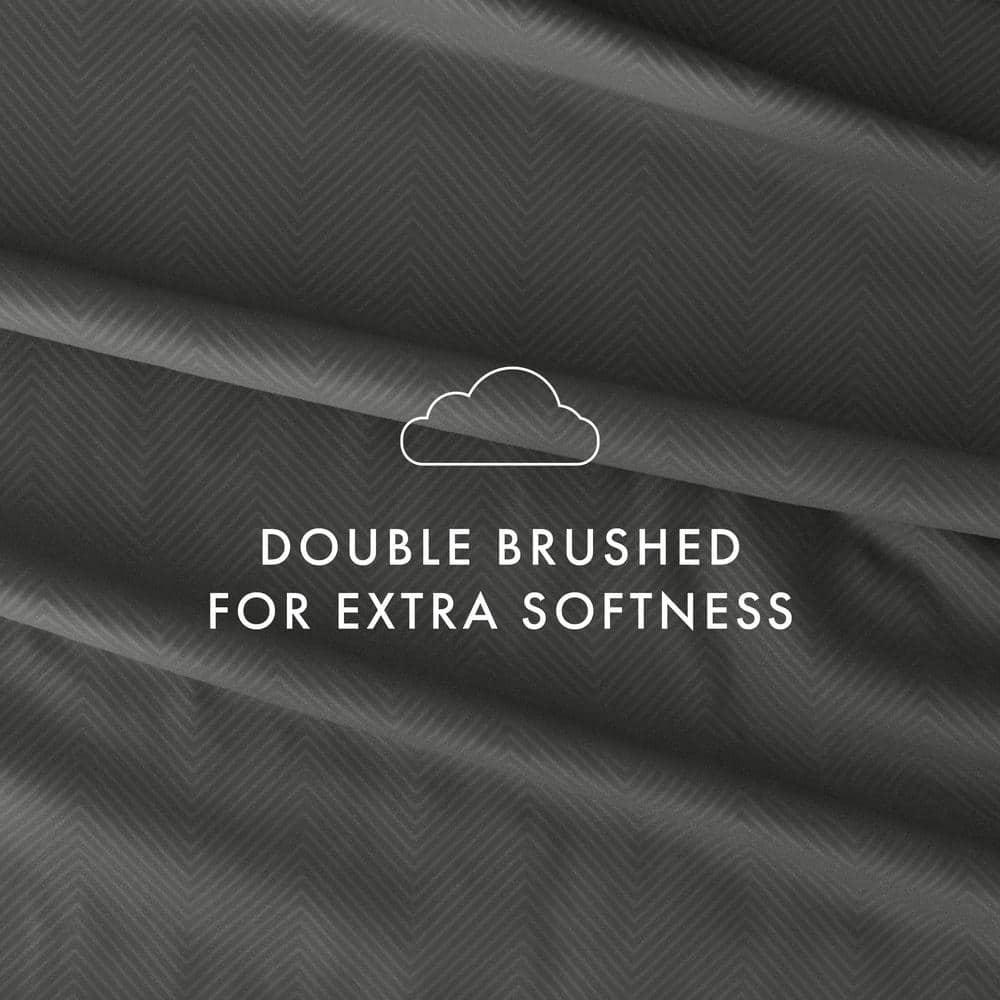 Gray Chevron Twin Deep Pocket Microfiber Sheet Set