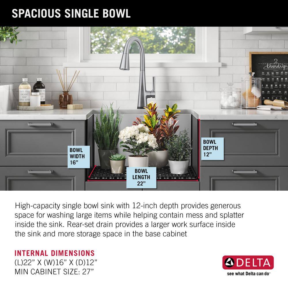 24-inch Stainless Steel Undermount Single Bowl Utility Sink