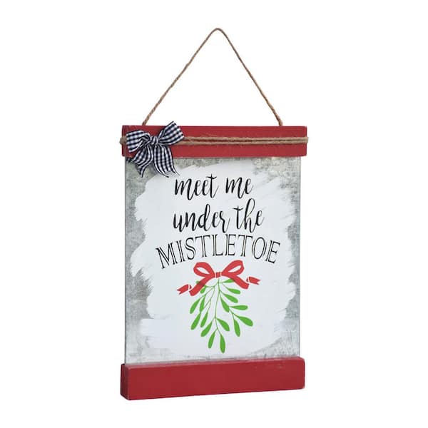 Funny Metal Christmas Ornament, World's Best Neighbor, Holiday Mistletoe,  Includes Ribbon and Gift Bag 