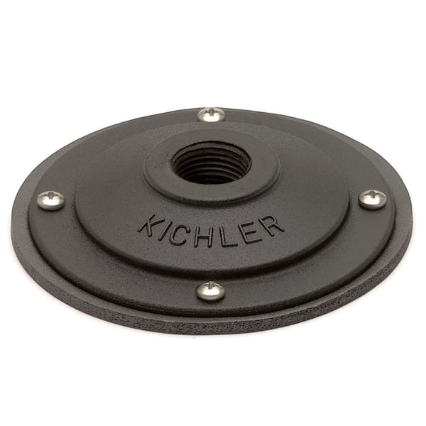 KICHLER 4 in. Textured Black Outdoor Landscape Surface Mounting Flange (1-Pack)