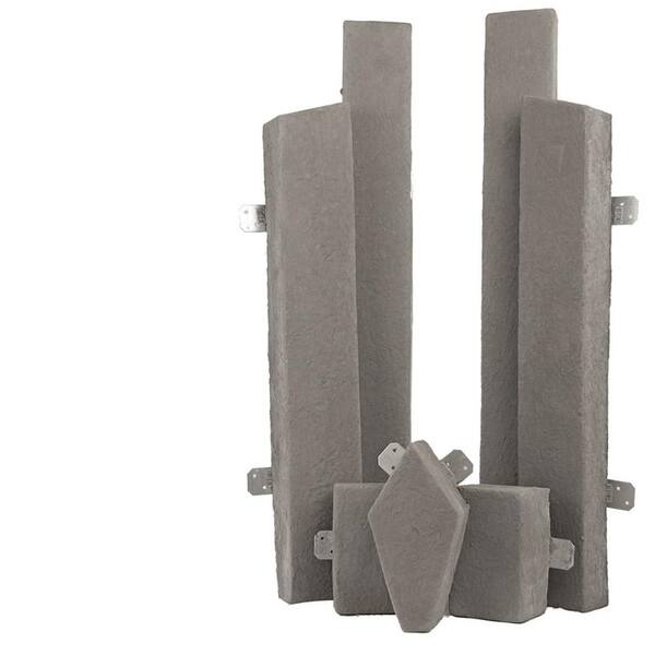 MRock Easy Stack Gray Manufactured Concrete Fireplace Trim Kit