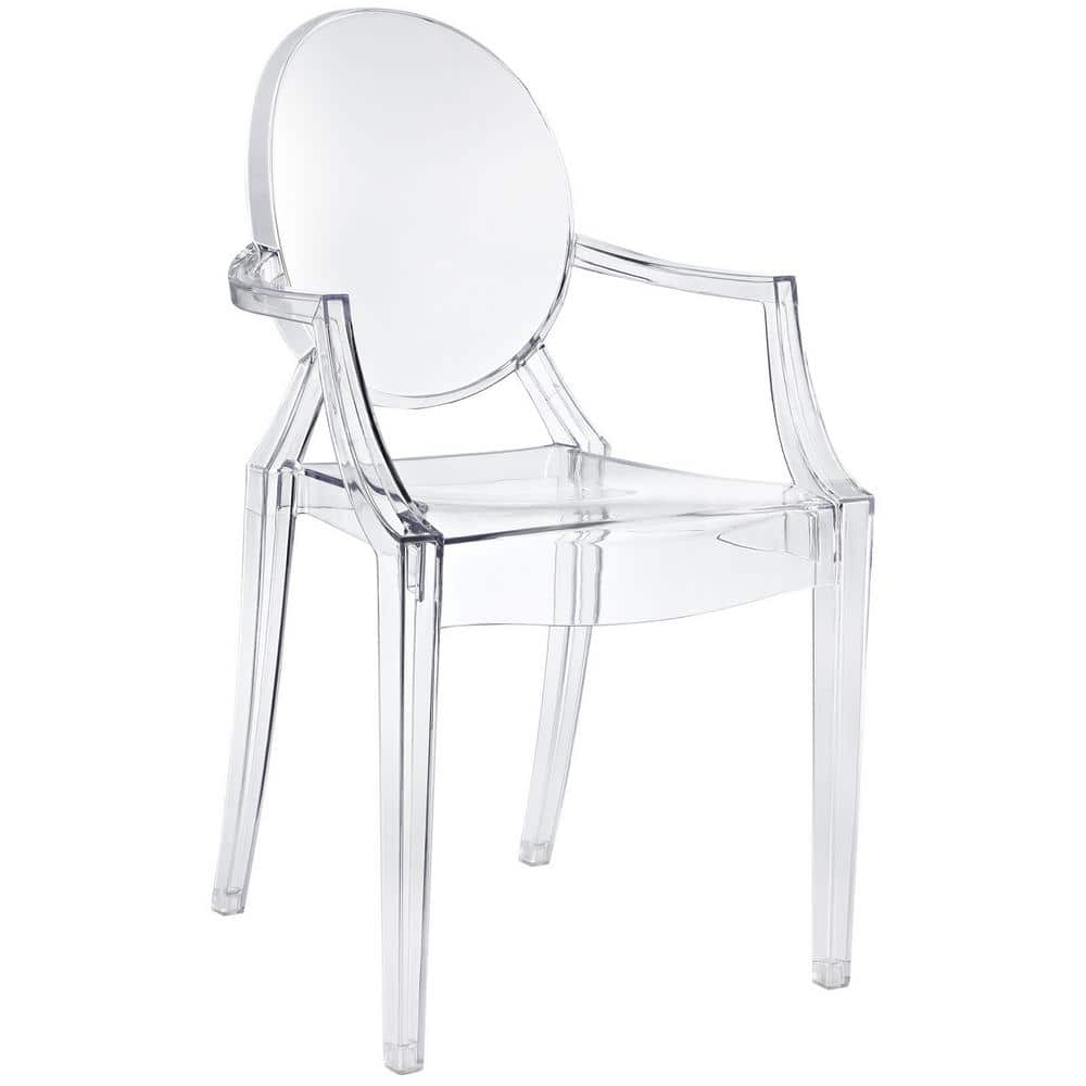 Modway Casper Clear Dining Arm Chair Eei 121 Clr The Home Depot