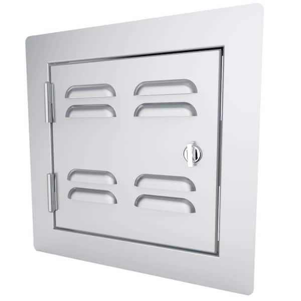 Sunstone Classic Series 12 in. x 12 in. 304 Stainless Steel Left Swing Vented Door