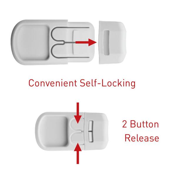 Wellco White Child Safety Locks Refrigerator Lock with Keys, for Fridge,  Cabinets, Drawers Baby Locks (2-Pack) BLFQ3WK2P - The Home Depot