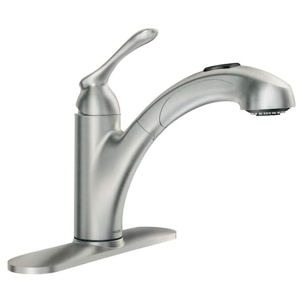 Weylon Spot Resistant Stainless 9.94 in. H Pull Out Sprayer Kitchen Faucet with 120° Spout Swivel
