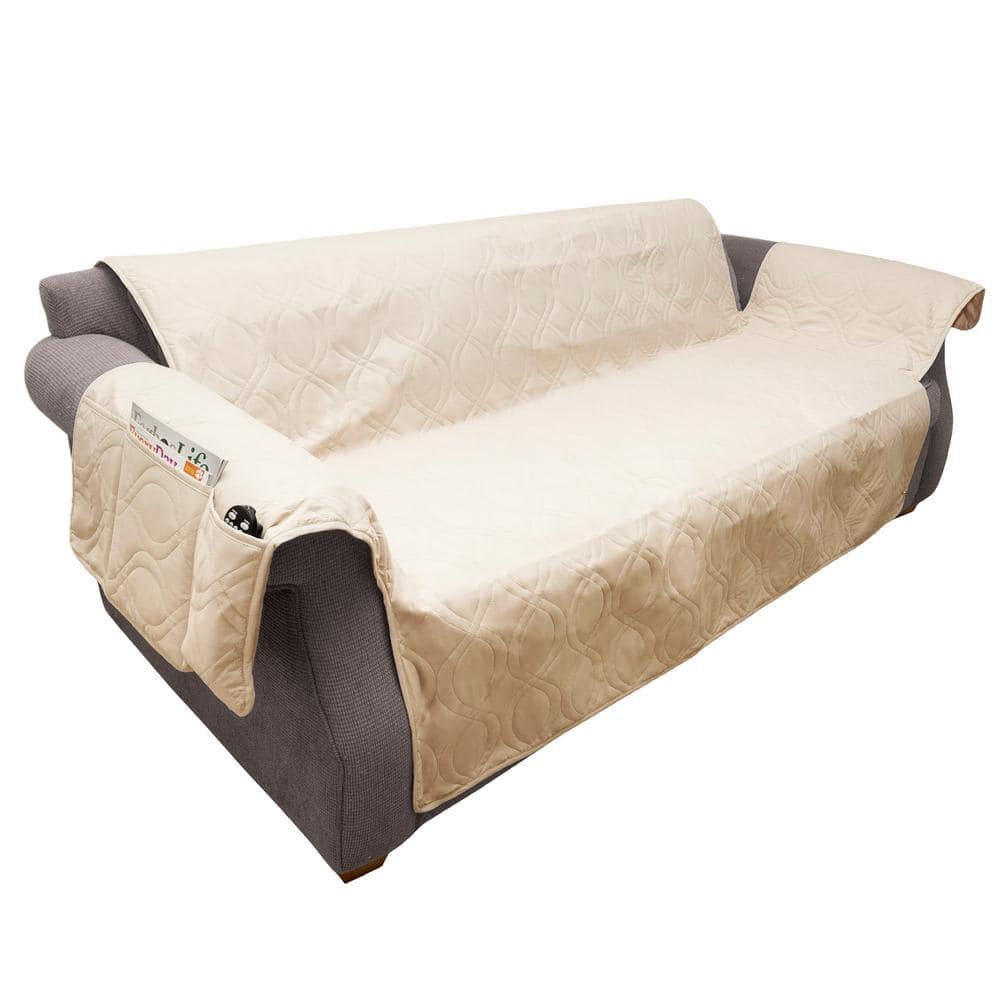 Petmaker Non-Slip Tan Waterproof Sofa Slipcover M320124 - The Home Depot