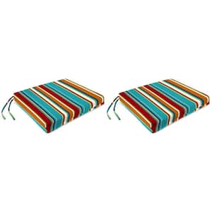 19 in. L x 17 in. W x 2 in. T Outdoor Rectangular Chair Pad Seat Cushion in Covert Fiesta (2-Pack)