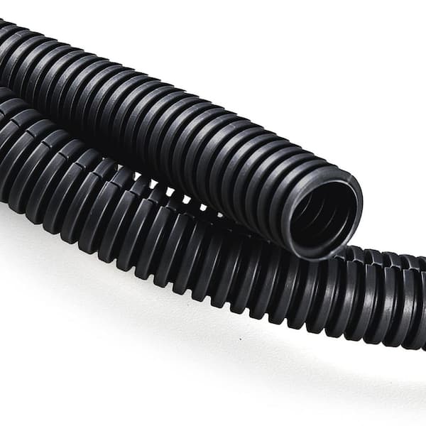 20 ft. 1/2 in. Wire Loom Split Tubing Auto Wire Conduit Flexible High Temp Heat Resistant Plastic Cover Black
