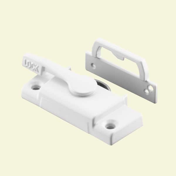 Prime-Line 1-1/2 in. White Cast Metal Window Sash Lock with Face Keeper