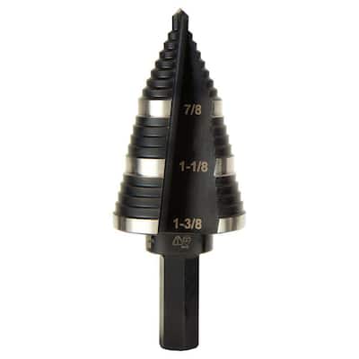 1.375 in. High Speed Steel Double Flute Step Drill Bit
