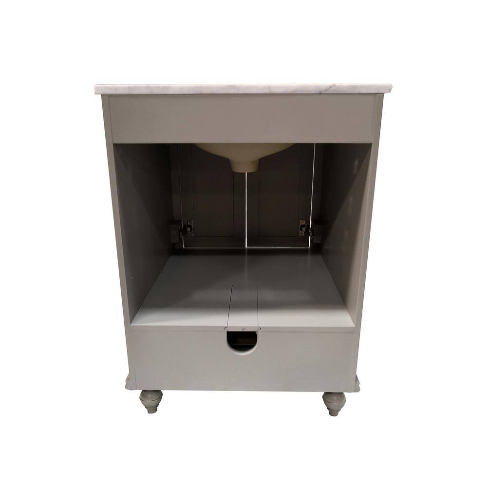 Melissa 24" Silver Gray Vanity with Carrara Marble Top