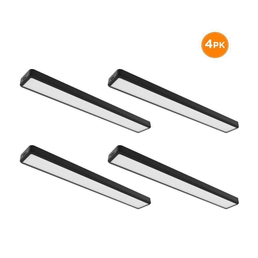4-Pack RUNDEN 4 ft. x 6 in. LED Flush Mount Ceiling Light, 3300LM, 40W, Selectable 3000K 4000K 5000K, Dimmable, Black price history on PriceWatchPro