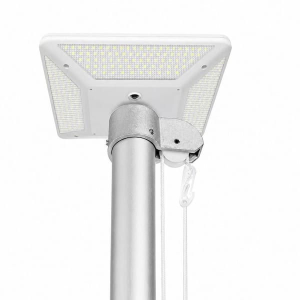 ABS Solar Flagpole Light Outdoor Waterproof Dusk to Dawn 320 LED 2835 Lumen for 15-30 ft Pole White