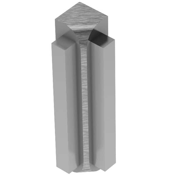 Schluter Rondec-Step Brushed Chrome Anodized Aluminum 3/8 in. x 2-5/8 in. Metal 90° Inside Corner