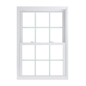 31.75 in. x 45.25 in. 70 Pro Series Low-E Argon Glass Double Hung White Vinyl Replacement Window with Grids, Screen Incl