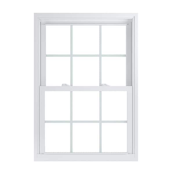 American Craftsman 31.75 in. x 45.25 in. 70 Pro Series White Double Hung Low-E2 Argon PS Glass Vinyl Repl Window with Grids, Screen Incl