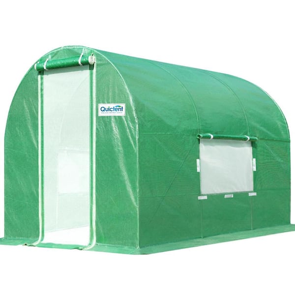 AFAIF 10 ft. x 6.6 ft. x 6.6 ft. Upgraded Walk-in Greenhouse, 2-Ventilated Screen Window and Zipper Screen Door, Green