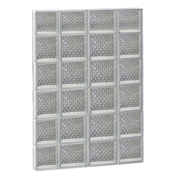 Clearly Secure 27 in. x 42.5 in. x 3.125 in. Frameless Diamond Pattern Non-Vented Glass Block Window