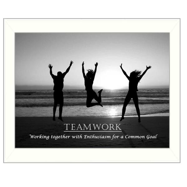 HomeRoots Charlie Teamwork 1-Piece Framed Wall Art 18 in. x 14 in.