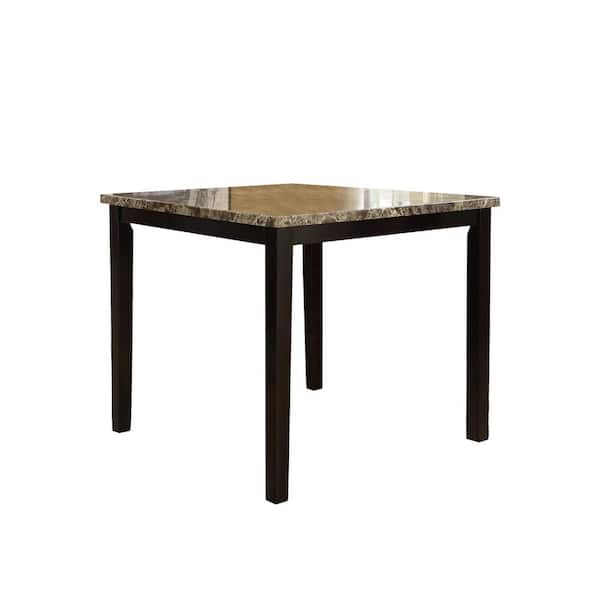 Benjara Dark Brown Faux Marble Top Splendid Dining Table