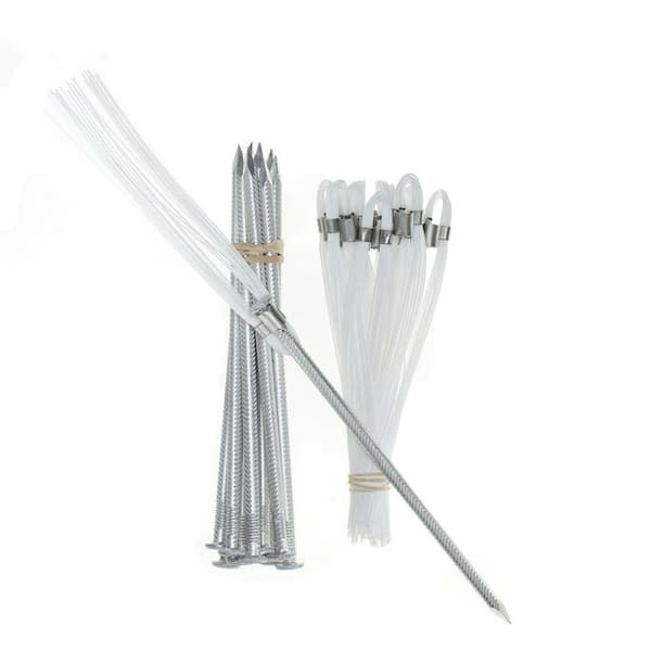 6 in. White Ground Markers - Whiskers and Stakes (10-Pack)