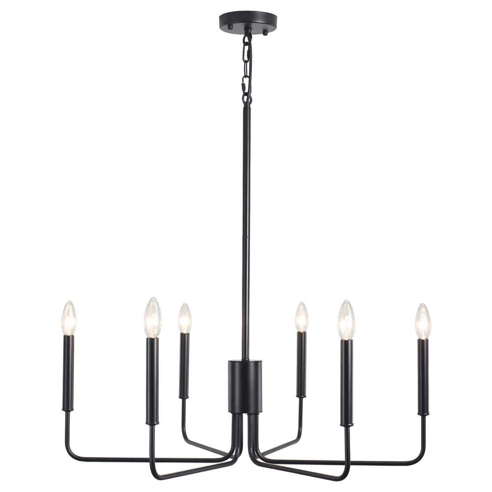 LWYTJO Roxsanne 6-Light Black Dimmable Classic/Traditional Chandelier ...