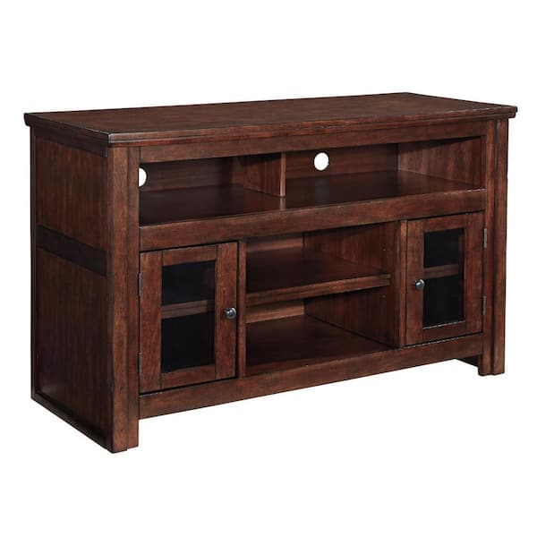 Benjara 50 in. Brown Wood TV Stand Fits TVs up to 48 in. with 7 Shelves