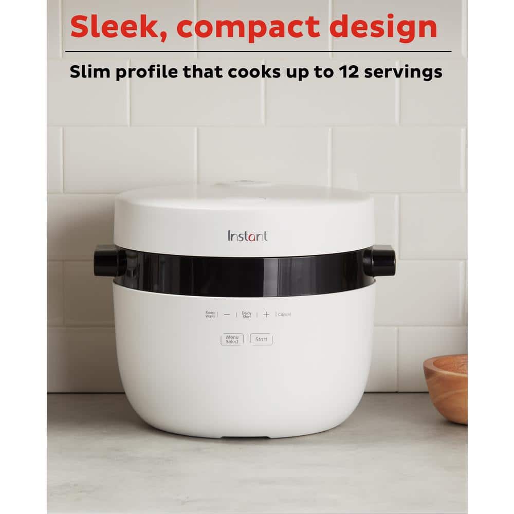 20-Cup White Electric Multi-Grain Rice Cooker with Steamer