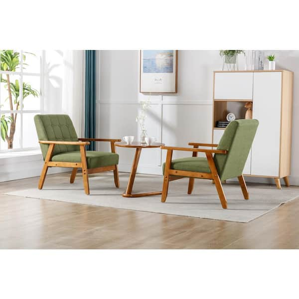 Armchair with discount side table attached