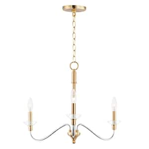 Clarion 3-Light Satin Brass Pendant Light