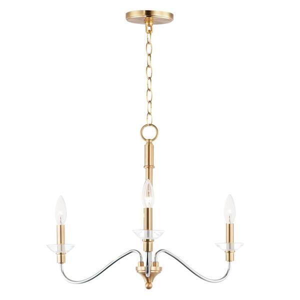 Maxim Lighting Clarion 3Light Satin Brass Pendant Light 25373 The Home Depot