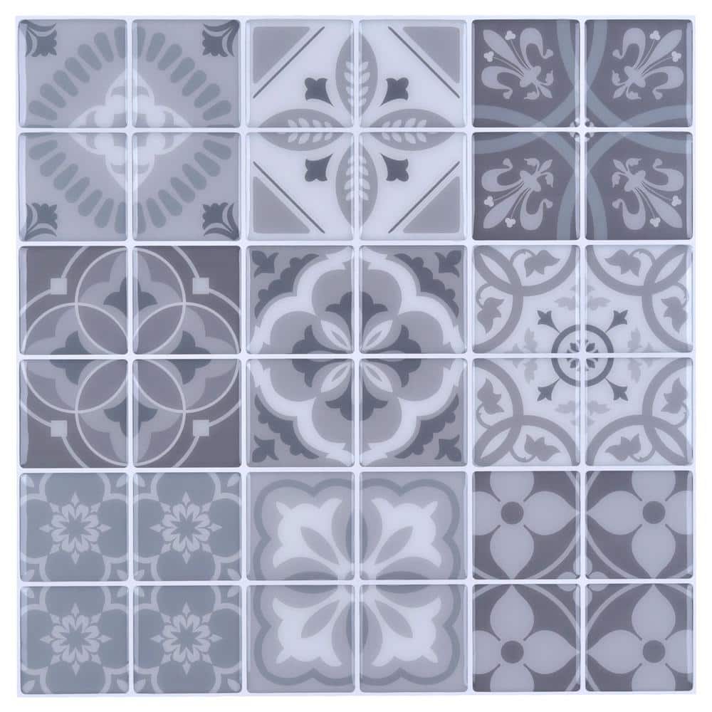 Art3d Art3dwallpanels 10-Sheet 12 inchx12 inch Peel and Stick Backsplash Tiles Self-Adhesive Wall Tile in Stone Design, Size: 11.8 inch x 11.8 inch