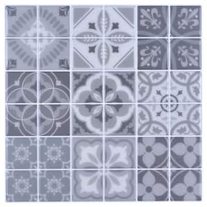 Mexican Mosaic Gray 12 in. x 12 in. Vinyl Peel and Stick Tile Backsplash (10 sq.ft./Case)