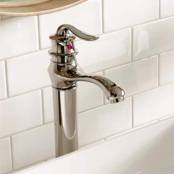 Dartford Single Handle Single Hole Vessel Bathroom Faucet with Matching Pop-Up Drain in Chrome