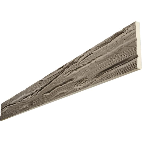 Ekena Millwork Endurathane 1 in. H x 10 in. W x 8 ft. L Riverwood Rustic Taupe Faux Wood Beam Plank