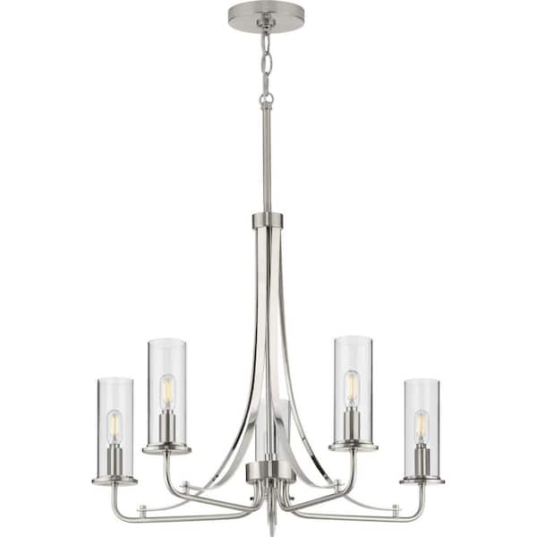 Progress Lighting Riley 5-Light Brushed Nickel Traditional Chandelier