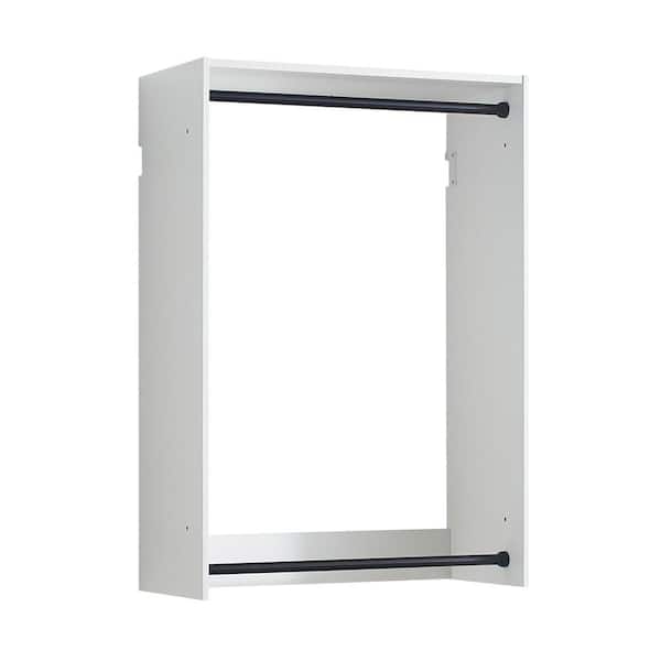 Devi Series 31.5-31.5 in. W White Wall Mount Single-Hanging-Shelf Wood Closet System