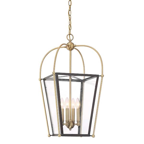 Savoy House Dunbar 4-Light English Bronze/Warm Brass Candlestick Pendant Light