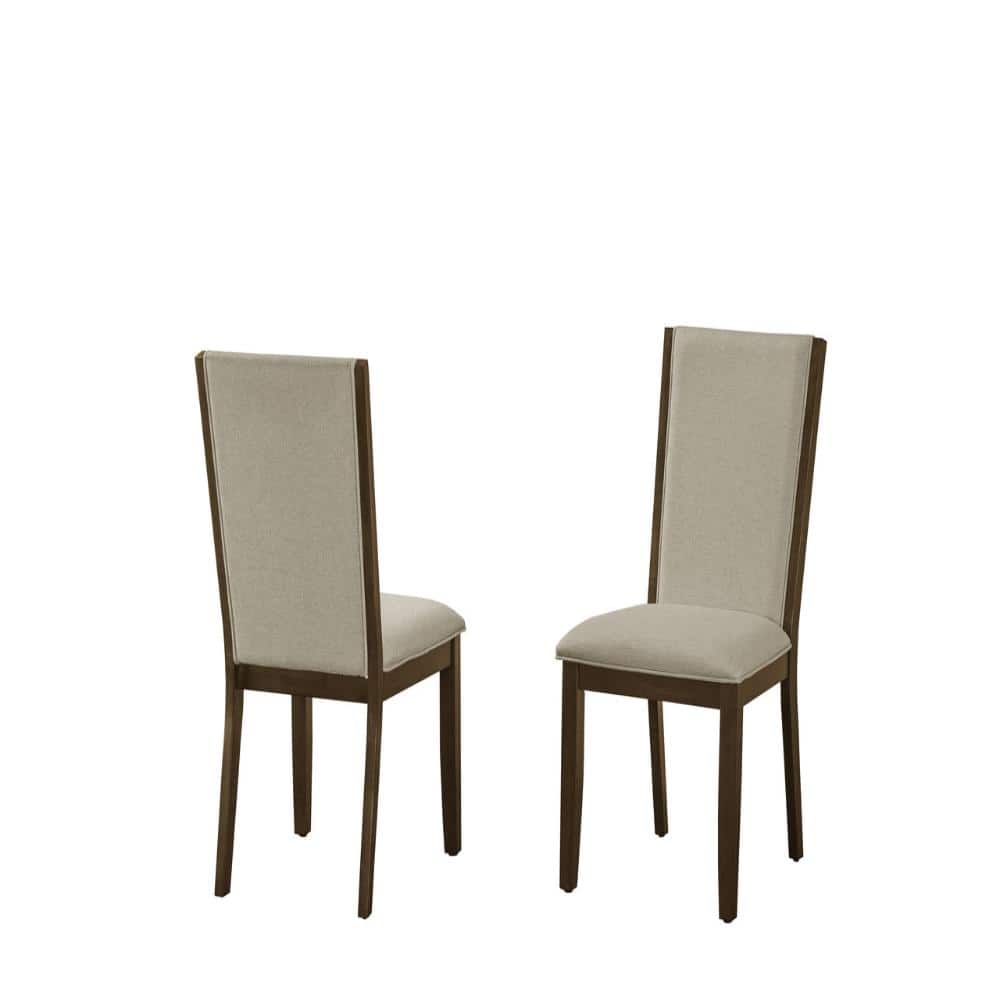 Dustin Cherry Wood-Sand Color Dining Chair Set of 2 price history on PriceWatchPro
