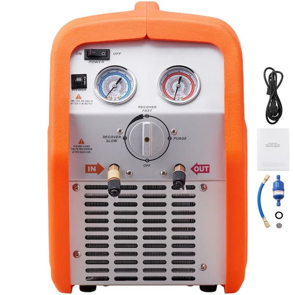 3/4 HP Refrigerant Recovery Machine - Portable AC Recovery Machine with High Pressure Protection, 120V 60Hz Refrigerant