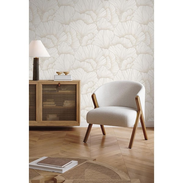 30.75 sq. ft. Frosted Linen Coral Way Vinyl Peel and Stick Wallpaper Roll