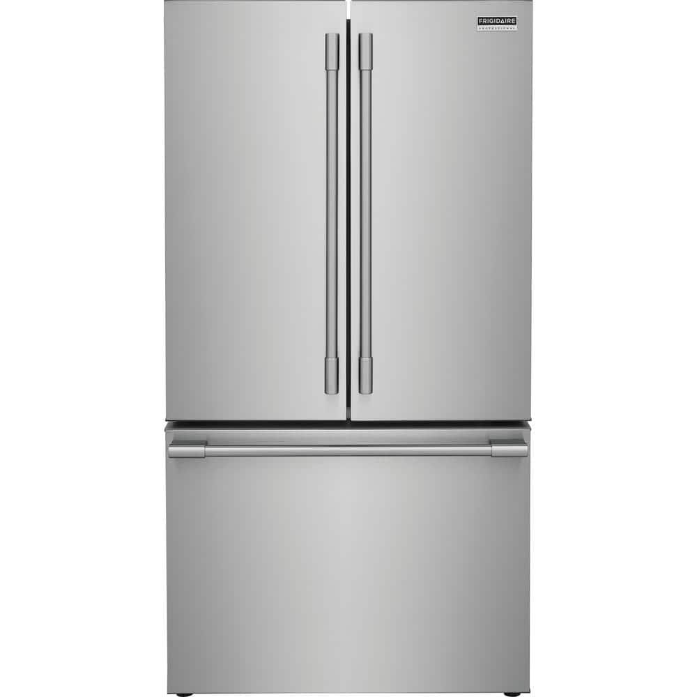 Professional 36 in. 23.3 cu. ft. Counter Depth French Door Refrigerator in Stainless Steel with Internal Water Dispenser -  Frigidaire, PRFG2383AF