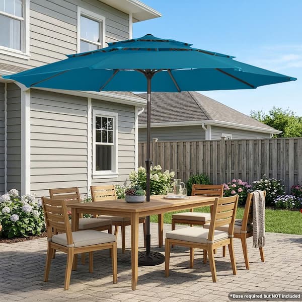 10ft outdoor steel market backyard garden patio umbrella Pure Garden 10 ft Patio Umbrella