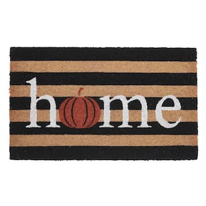 Pumpkin Multicolor 18 in. x 30 in. Coir Striped Outdoor Doormat