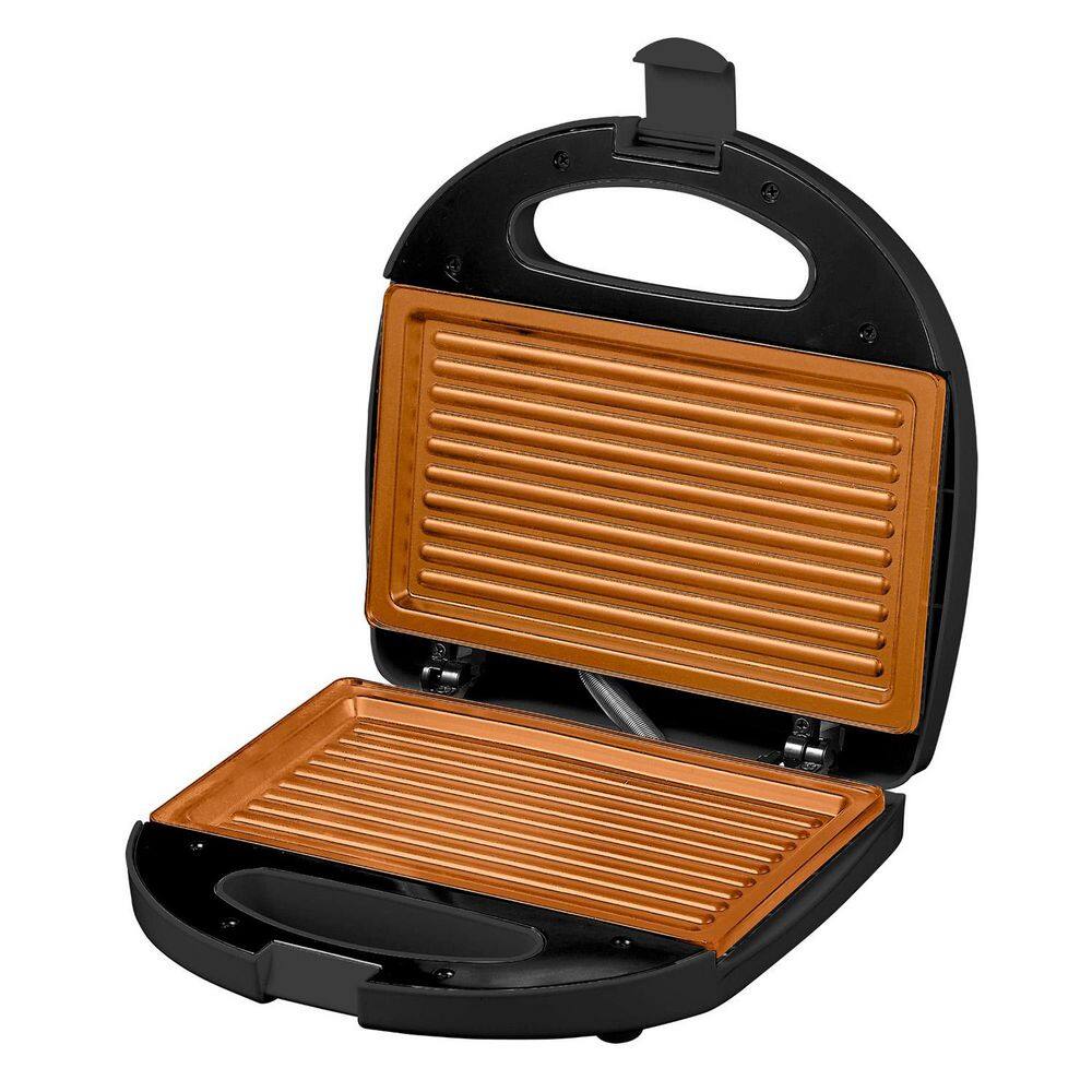 Electric Panini Press Grill, Compact Sandwich Maker Perfect for Cooking Breakfast, Copper GP0110CO price history on PriceWatchPro