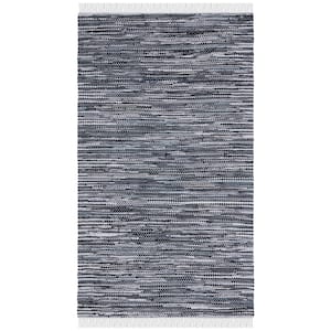 Montauk Gray/Black Doormat 3 ft. x 5 ft. Interlaced Area Rug